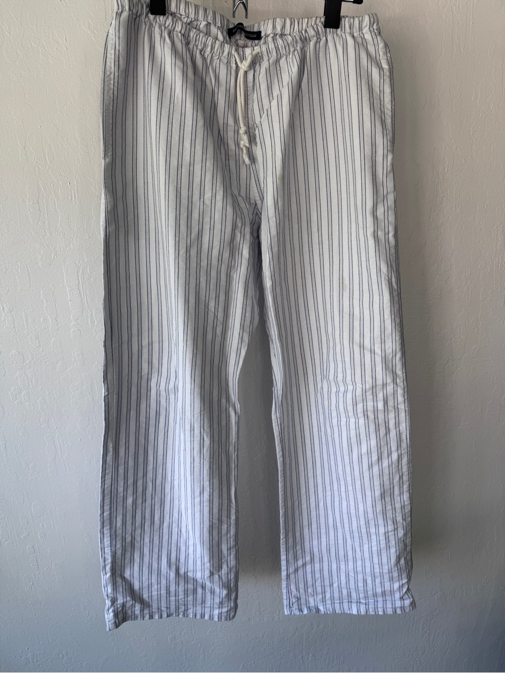 Women’s White Stripe Drawstring Lounge Pants